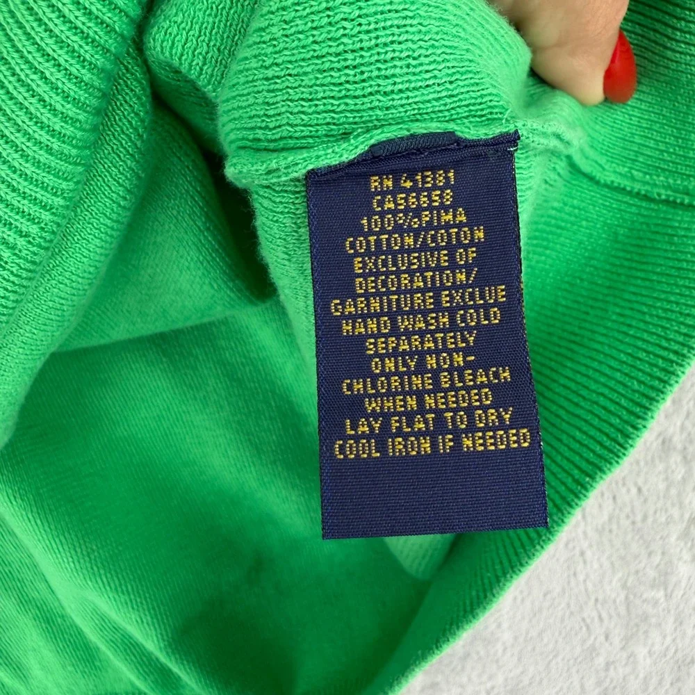 Polo Ralph Lauren Mens Green Pima Cotton V-Neck Sweater Vest Size 2XB Big Tall